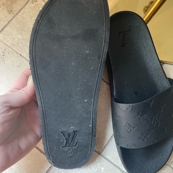 Fashion Water Slides Black Sandals Shoes Fit 9-9.5 - Picture 3 of 4